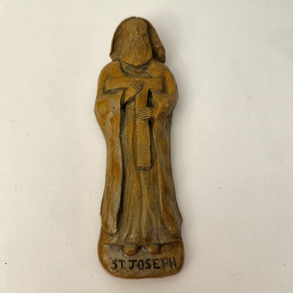 St. Joseph 10.5" Chalkware Patron of Fathers & Protector of Houses Wall Plaque